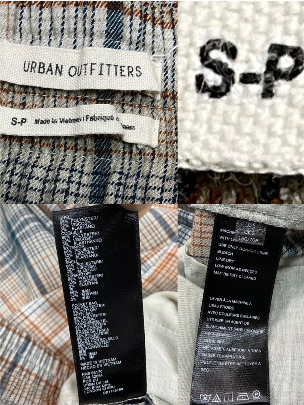 Urban Outfitters Plaid Pleated Front Trouser Pants S High Rise Academia - Picture 10 of 16